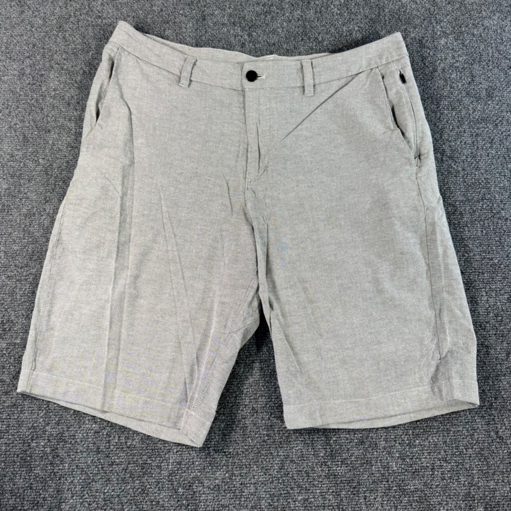 Lululemon Mens Commission Short 9 Oxford Grey Chino Shorts Size 33 Stretch
